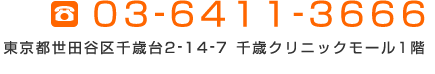 03-6411-3666 東京都世田谷区千歳台2-14-7 千歳クリニックモール1階